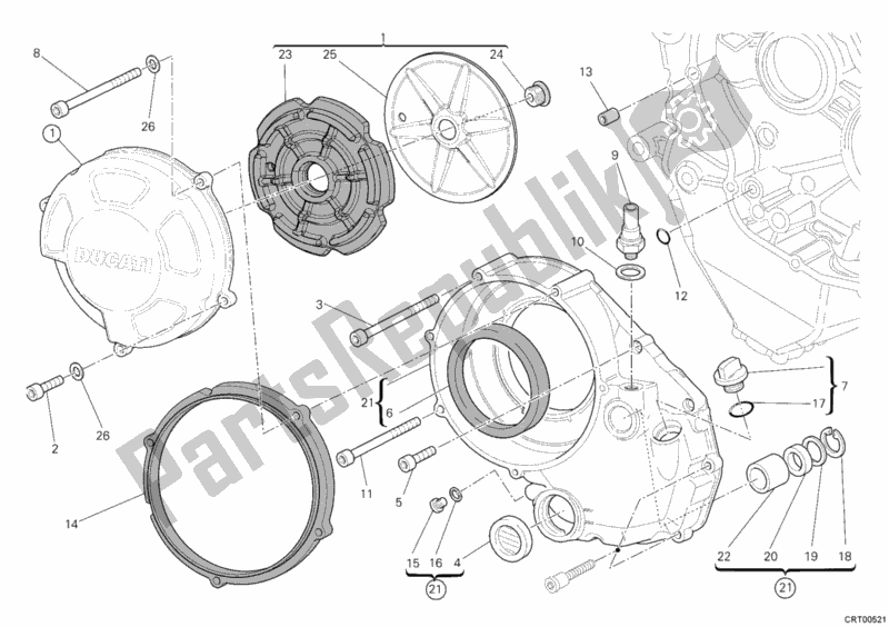 Toutes les pièces pour le Couvercle D'embrayage du Ducati Streetfighter S 1100 2012